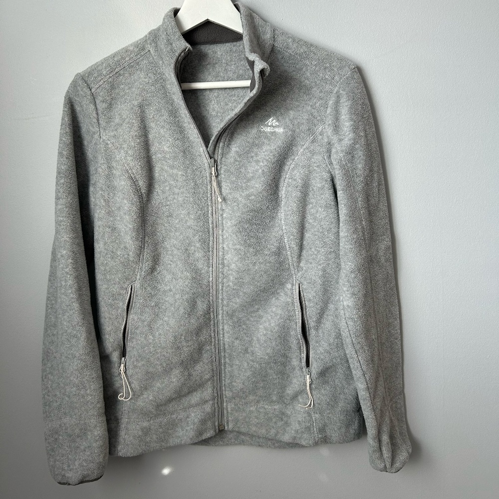 Grey, Cozy Zip-up Sweater